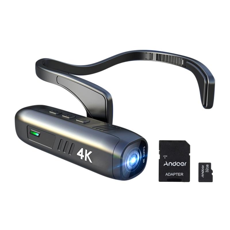 4K 30FPS Head Mounted Camera Wearable WiFi Video Camera Camcorder Webcam + Andoer 32GB Class 10 Memory Card TF Card TF Card Adapter  |   Digital Camera Cameras & Camcorders Digital Camera