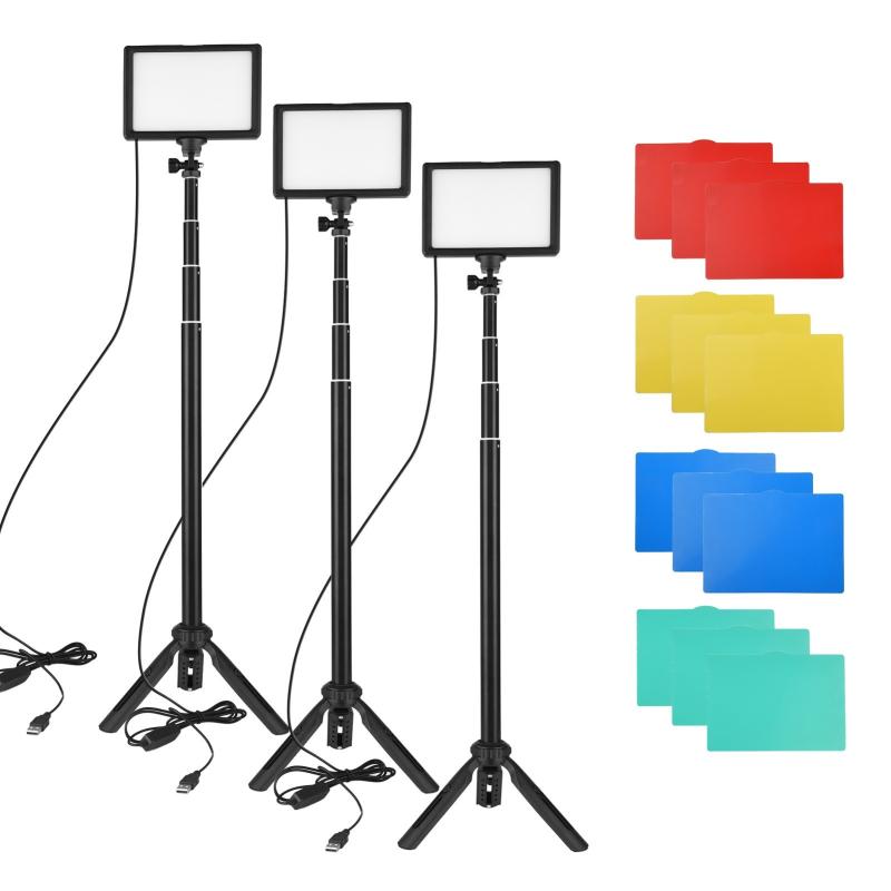 Andoer 3 Pack USB LED Video Light Kit  |   LED Panel Fill Light LED Panel Fill Light LED Panel Fill Light