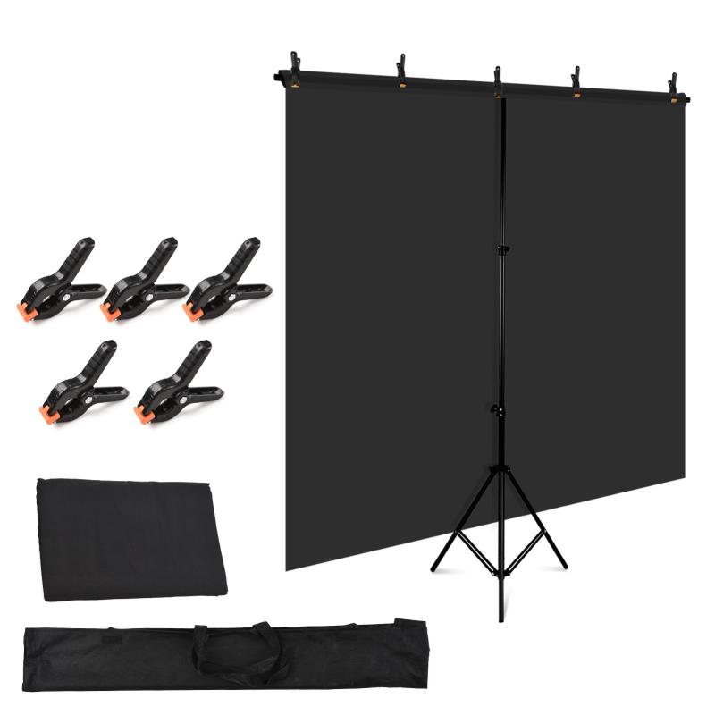 Andoer 5x7ft Solid Color Backdrop Photography Kit with 5x7ft T-Shaped Background Adjustable Stand 5 Spring Clamps  |   Photography Backdrop Background Photography Backdrop Background Photography Backdrop Background