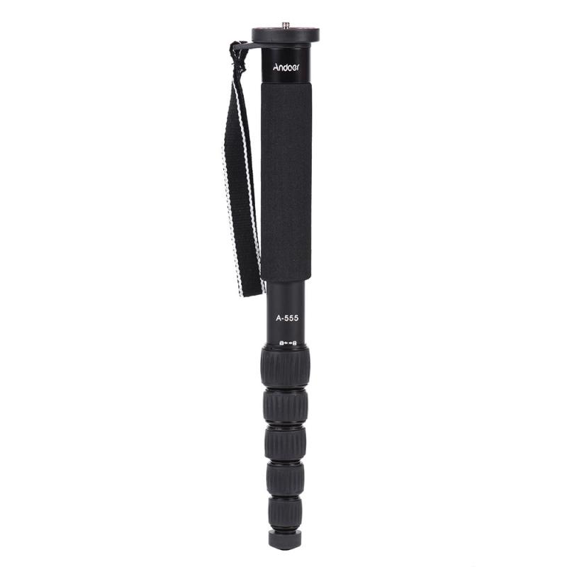 Andoer A-555 6-Section Compact Portable Photography Aluminum Alloy Monopod Unipod Stick for Nikon Canon Sony Pentax Camera Max. Load 10kg / 22lbs  |   Monopod Monopod Monopod