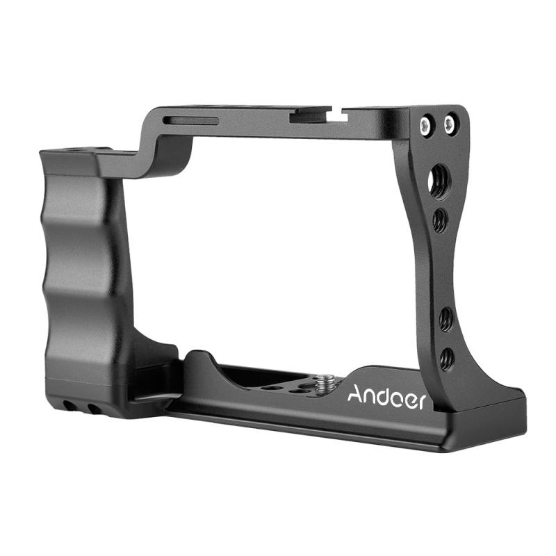 Andoer Camera Cage Aluminum Alloy with Cold Shoe Mount Compatible with Canon EOS M50 DSLR Camera  |   Video Cage Video Cage Video Cage