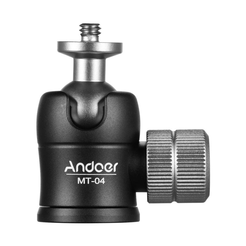 Andoer MT-04 Mini Ball Head 360 Degrees Panoramic Ballhead with Standard 1/4 Screw  |   Tripod Head Tripod Head Tripod Head