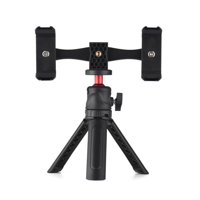 Andoer Multifunctional Smartphone Video Kit Including Universal Phone Tripod Mount with Dual Phone Holders 4 Cold Shoe Mounts + Desktop Tripod for Vlog Live Streaming Oline Video Teaching Meeting  |   Others Other Camera Accessories Others