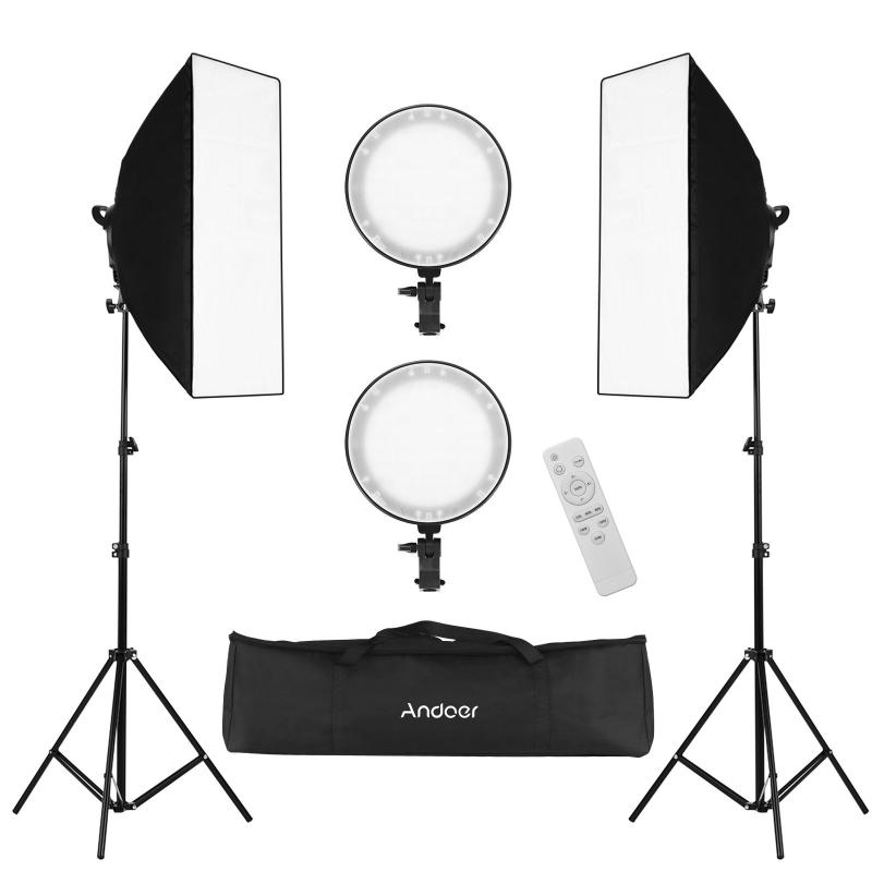 Andoer Professional Studio Photography Softbox LED Light Kit  |   Professional Studio Kit Photography Studio Equipment Professional Studio Kit