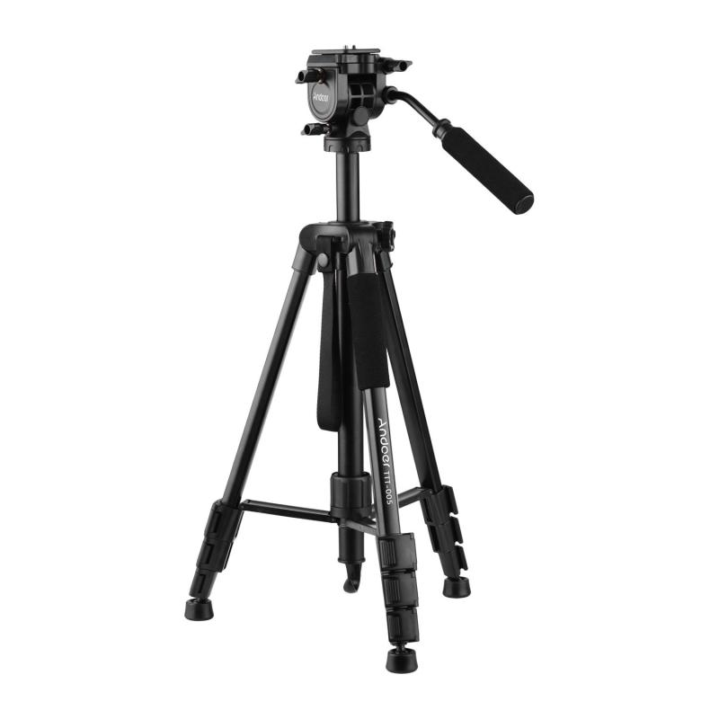 Andoer TTT-005 Aluminum Alloy Tripod Stand Fluid Hydraulic Ball Head  |   Tripod Tripod Tripod