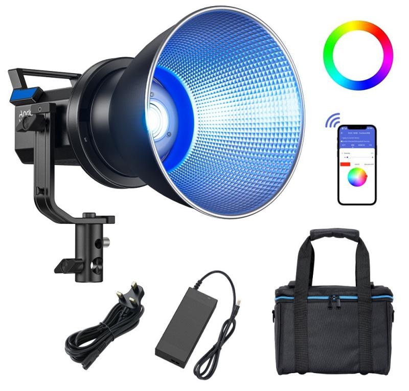 Andoer X60RGB 80W Portable LED Video Light RGB Photography Light 2800K-10000K CRI96+ TLCI95+ Dimmable 10 Lighting Effects APP Control Bowens Mount LCD Screen with Carry Bag for Vlog Live Streaming Product Portrait Wedding Photography Video Recording  |   LED Ring Fill Light LED Ring Fill Light LED Ring Fill Light