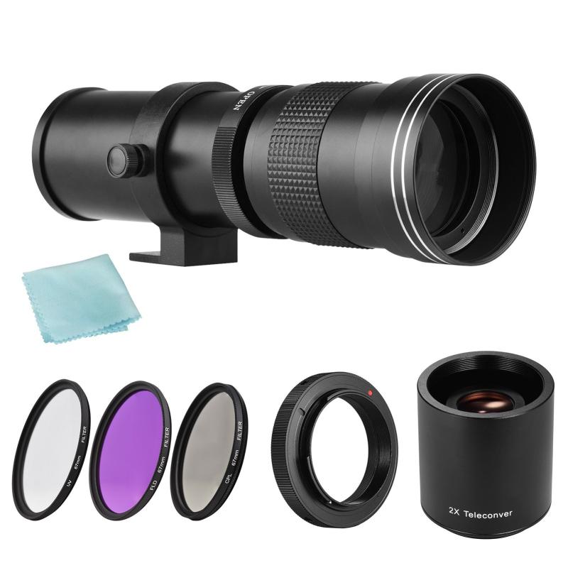 Camera MF Super Telephoto Zoom Lens F/8.3-16 420-800mm T Mount + UV/CPL/FLD Filters Set +2X 420-800mm Teleconverter Lens + T2-EOS Adapter Ring Replacement for Nikon AI Mount D850 D810 D800 D750 D700 D610 D300 D3100 D3200 D3300 D3400 D5100 D5200 D5300 D5500 D5600 Cameras  |   Camera Lens Camera Lens Camera Lens