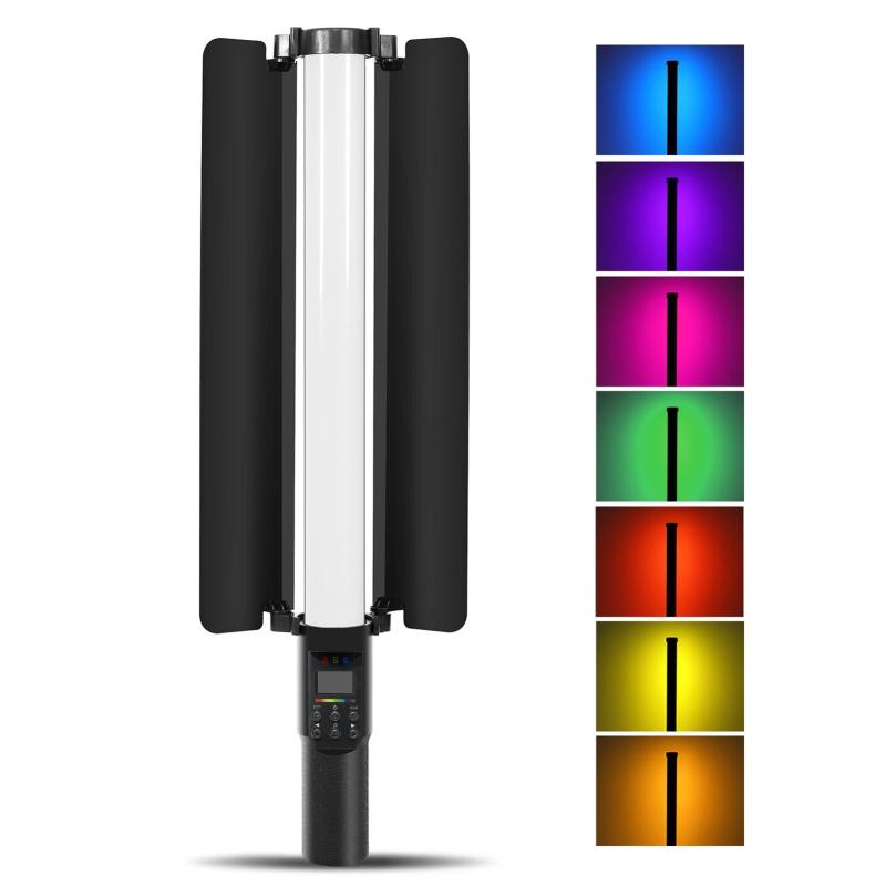 Handheld RGB Light Tube LED Video Light Wand with Barndoor 3000K-6500K Dimmable 18 Lighting Effects Built-in Battery for Vlog Live Streaming Product Portrait Photography  |   LED Photography Light Kit LED Photography Light Kit LED Photography Light Kit