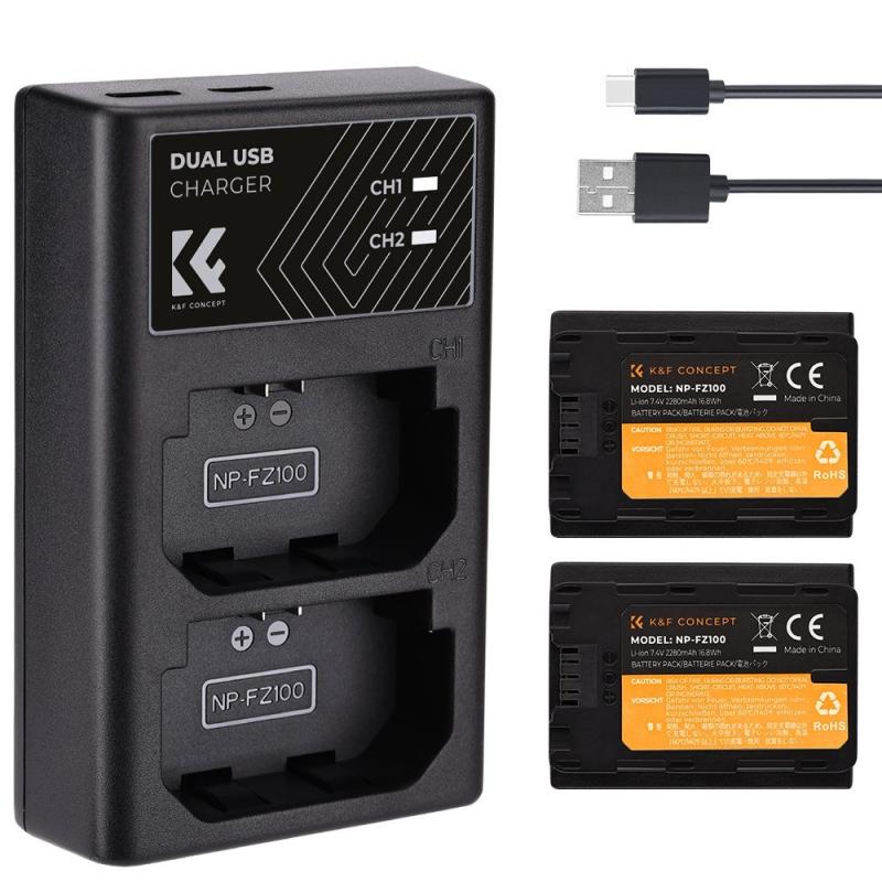 K&F CONCEPT Camera Battery and Charger Kit  |   Camera Battery & Charger Battery & Charger Accessories Camera Battery & Charger