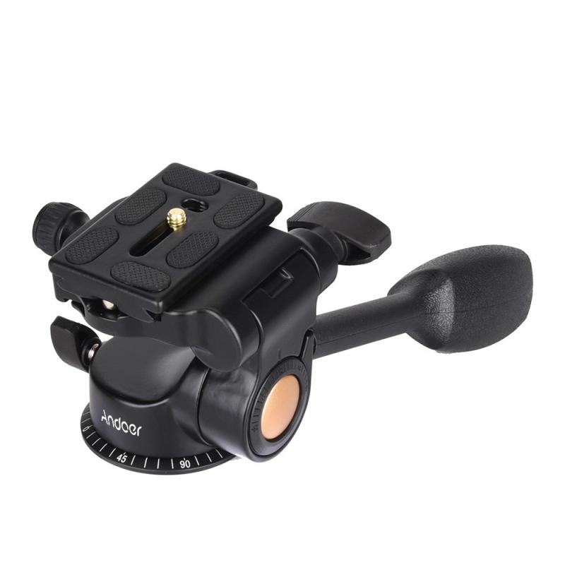 QZSD Q08 Video Tripod Ball Head 3-way Fluid Head Rocker Arm with Quick Release Plate for DSLR Camera Tripod Monopod  |   Tripod Head Tripod Head Tripod Head