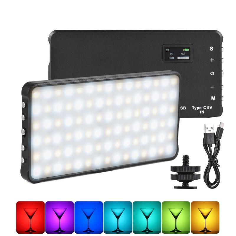 RGB Fill Light Panel Pocket LED Video Light with Cold Shoe Adapter  |   LED Panel Fill Light Lenses & Filters LED Panel Fill Light