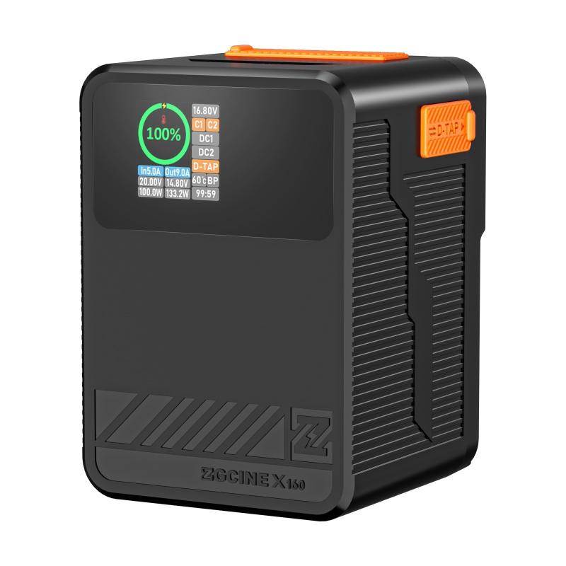 ZGCINE ZG-X160 Pocket V Mount Battery 14.8V 156WH 10500mAh with 1.3in IPS Screen V-Lock Battery with BP/ D-Tap/ USB-C Inputs and Outputs Ports And USB-C/ Dual DC Outputs Ports  |   Camera Battery & Charger Battery & Charger Accessories Camera Battery & Charger