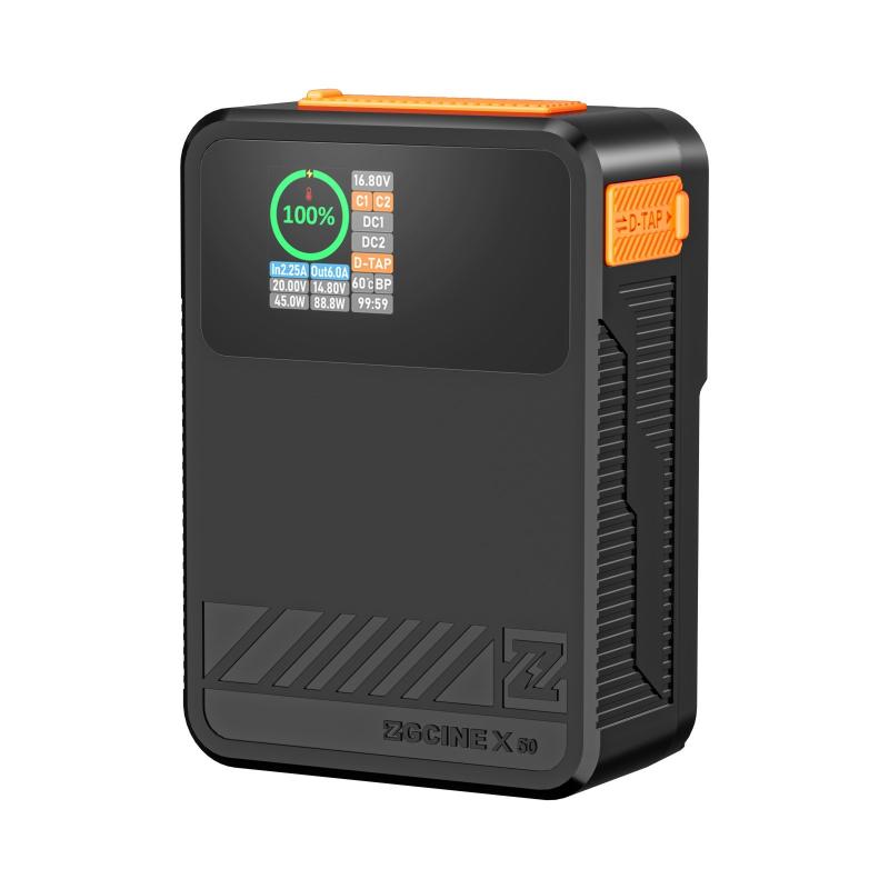 ZGCINE ZG-X50 Pocket V Mount Battery 3400mAh 14.8V 50Wh with 1.3in IPS Screen V-Lock Battery with BP/ D-Tap Inputs And Outputs and Dual USB-C/ DC Outputs  |   Camera Battery & Charger Battery & Charger Accessories Camera Battery & Charger