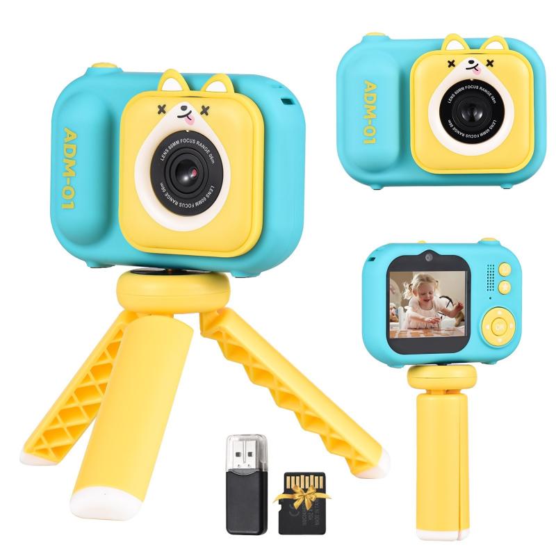 Andoer 1080P Kids Mini Digital Camera 48MP 2.4 Inch IPS Screen Dual Lens with 32GB Memory Card and Card Reader and Desktop Tripod  |   Digital Camera Cameras & Camcorders Digital Camera