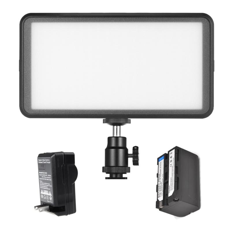 Andoer Ultra-thin Studio Video Photo LED Video Light Panel Lamp 3200K/6000K 20W Dimmable 228pcs Beads   with 4400mAh Rechargeable Battery + Charger for Canon Nikon DSLR Camera DV Camcorder  |   LED Panel Fill Light LED Panel Fill Light LED Panel Fill Light